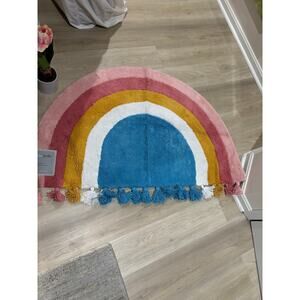 Studio Belle rainbow accent rug large 30”x 48” tassels thick plush style nwt